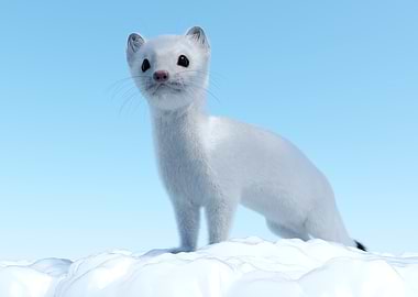 Arctic Weasel Charm