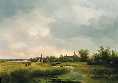 Pastoral Landscape with Figures and Estate