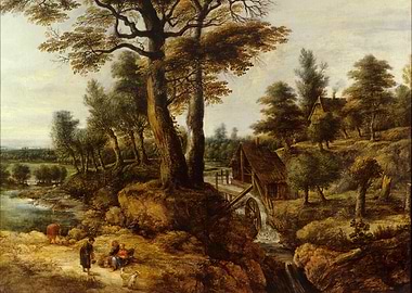 Pastoral Landscape with Watermill