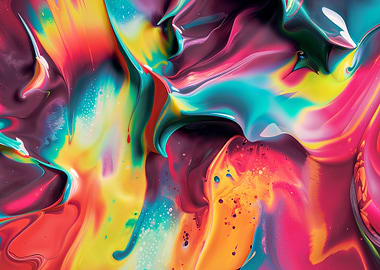 Vibrant Abstract Paint Swirls