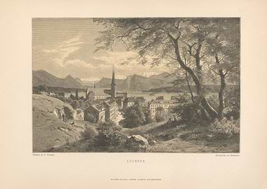 View of Lucerne with Mountains and Lake