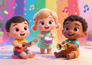 Children Playing Musical Instruments