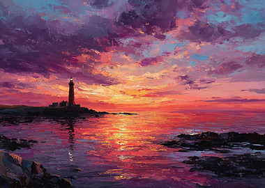 Lighthouse at Sunset