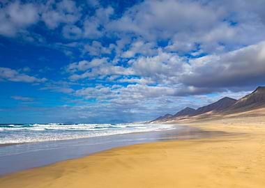 Dramatic Cofete Beach Landscape with Mountains