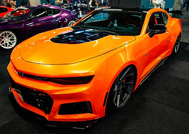Orange Chevrolet Camaro ZL1