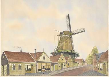 Dutch Village with Windmill