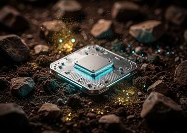Futuristic CPU on the Ground