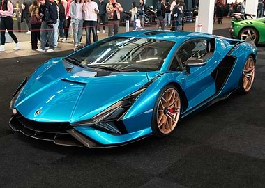 Blue Lamborghini Sian FKP 37