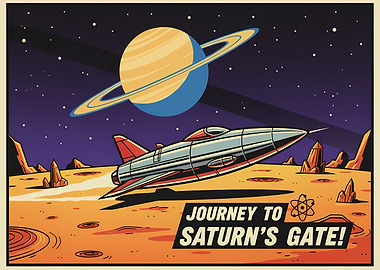 Retro Space Journey to Saturn