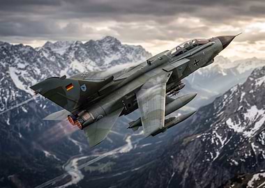 German Tornado Jet Over Mountains