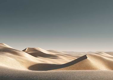 Desert Dunes Under a Hazy Sky