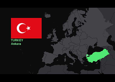 Turkey Flag and Map