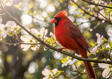 Red Cardinal on a Branch