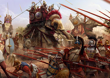 Ancient Battle with War Elephants