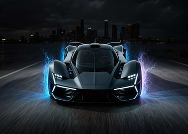 Futuristic Car with Electric Aura