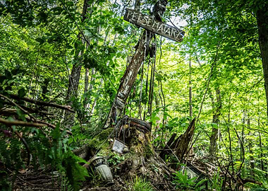 Forest Memorial Cross with Offerings