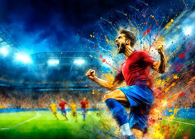 Soccer Player Celebrating a Goal