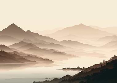 Misty Mountain Landscape