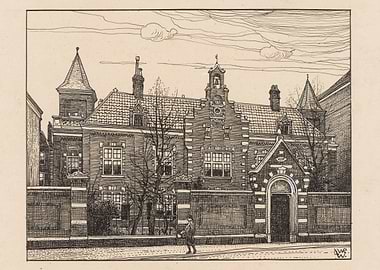 Ornate Brick Building with Tower and Gate
