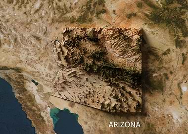 Topographic Map of Arizona