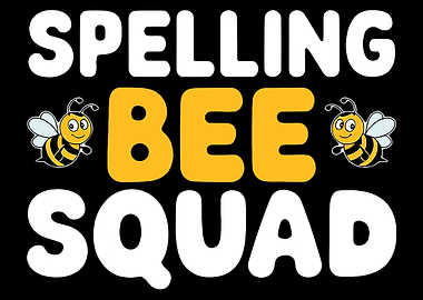 Spelling Bee Squad Poster, Cute Cartoon Bees Wall Art, Educational Classroom Print