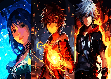 Kingdom Hearts Characters in Action