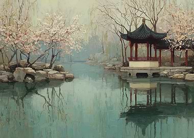 Tranquil Asian Garden Scene