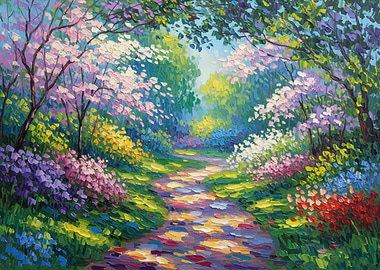 Impressionistic Spring Path Painting