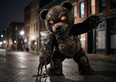 Scary Teddy Bear on Street