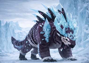 Ice Monster in Snowy Landscape