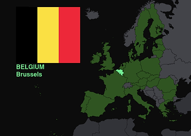 Belgium Flag and Map