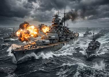 Battleships in a Stormy Sea
