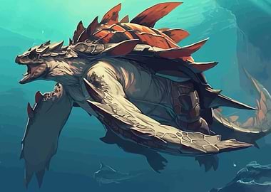 Giant Armored Sea Turtle