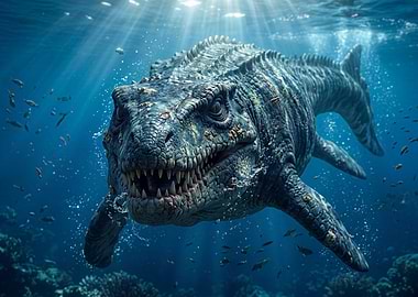 Mosasaurus Underwater Attack
