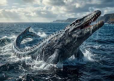 Mosasaurs in the Ocean
