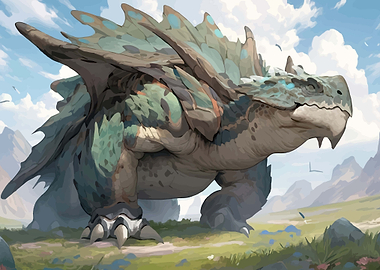 Fantasy Creature in a Landscape