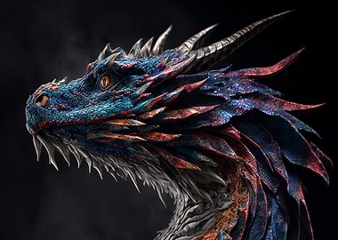 Detailed Dragon Head Portrait