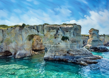 Coastal Cliffs and Turquoise Water