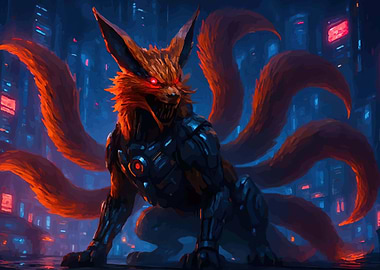 Cyberpunk Nine-Tailed Fox