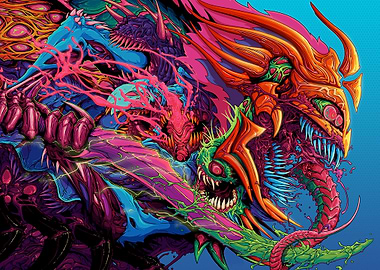 Vibrant Alien Monster Battle