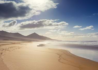 Serene Cofete Beach Landscape with Mountains
