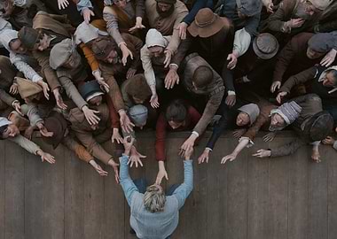 Crowd Reaching for a Person