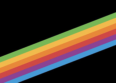 Retro Rainbow Stripes on Black Background