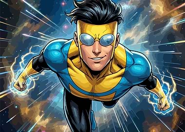 Invincible Flying Through Space