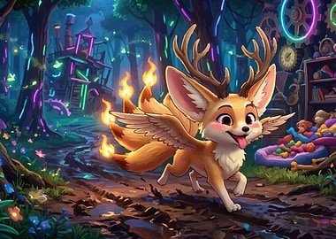 Fantasy Creature in Enchanted Forest