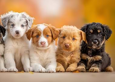 Group of Adorable Puppies
