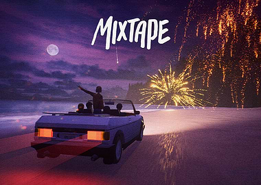 Mixtape car ride with fireworks
