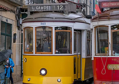 Lisbon Tram 12 in the Rain