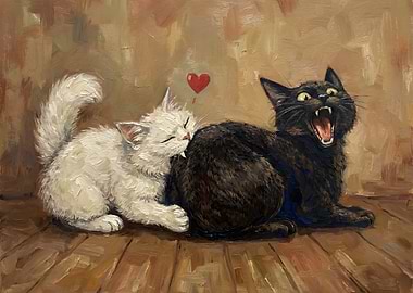 Kitten Nips Black Cat's Tail