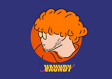 Cartoon Man with Orange Hair and Glasses